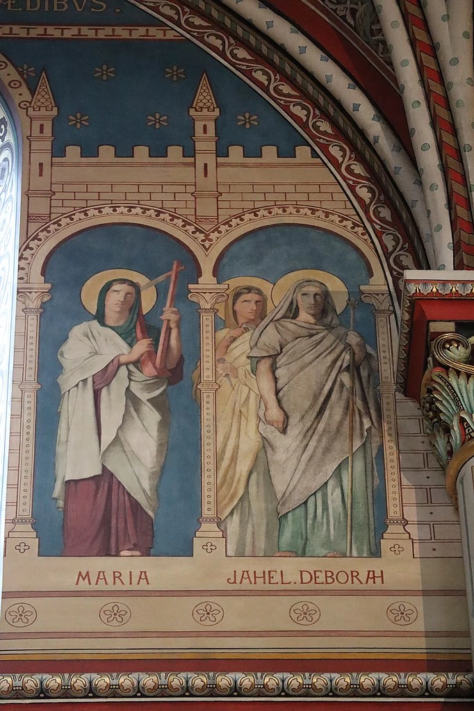 Hippolyte Flandrin - Murales dell'Abbazia di Saint, Germain, des, Prés, Marie, Jaël e Déborah